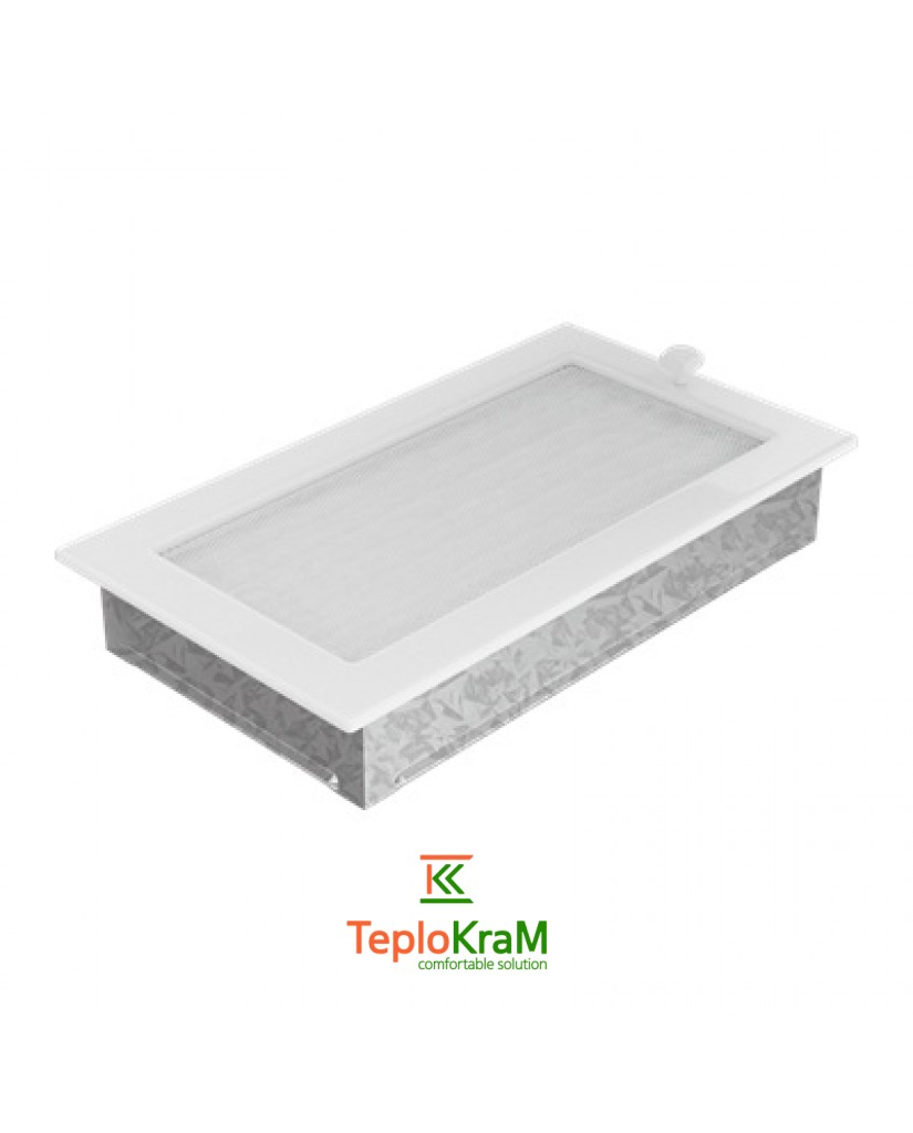 Вентиляционная решетка Kratki 30BX 17x30 см, белая, с жалюзи