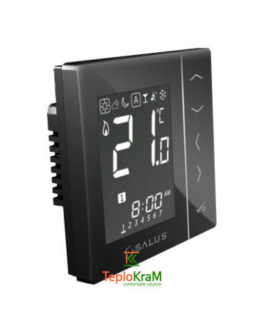Цифровой термостат Salus VS35B с экраном LCD, черный