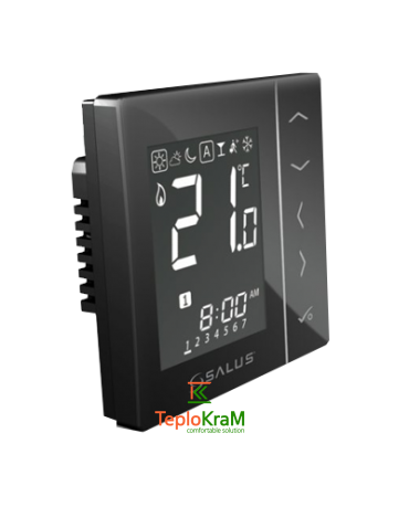 Беспроводной комнатный термостат с цифровой индикацией 4 в 1, Salus VS10BRF, черный