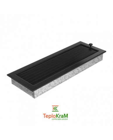 Вентиляционная решетка Kratki 49CX 17x49 см, черная, с жалюзи