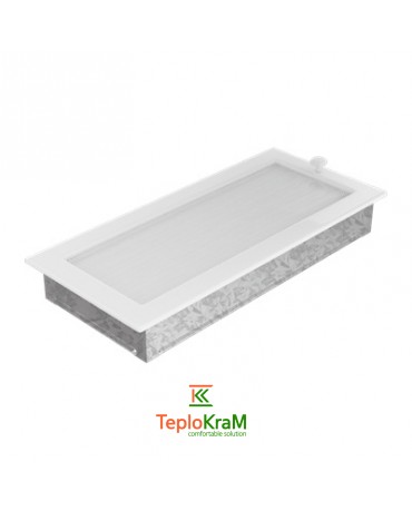 Вентиляционная решетка Kratki 37BX 17x37 см, белая, с жалюзи