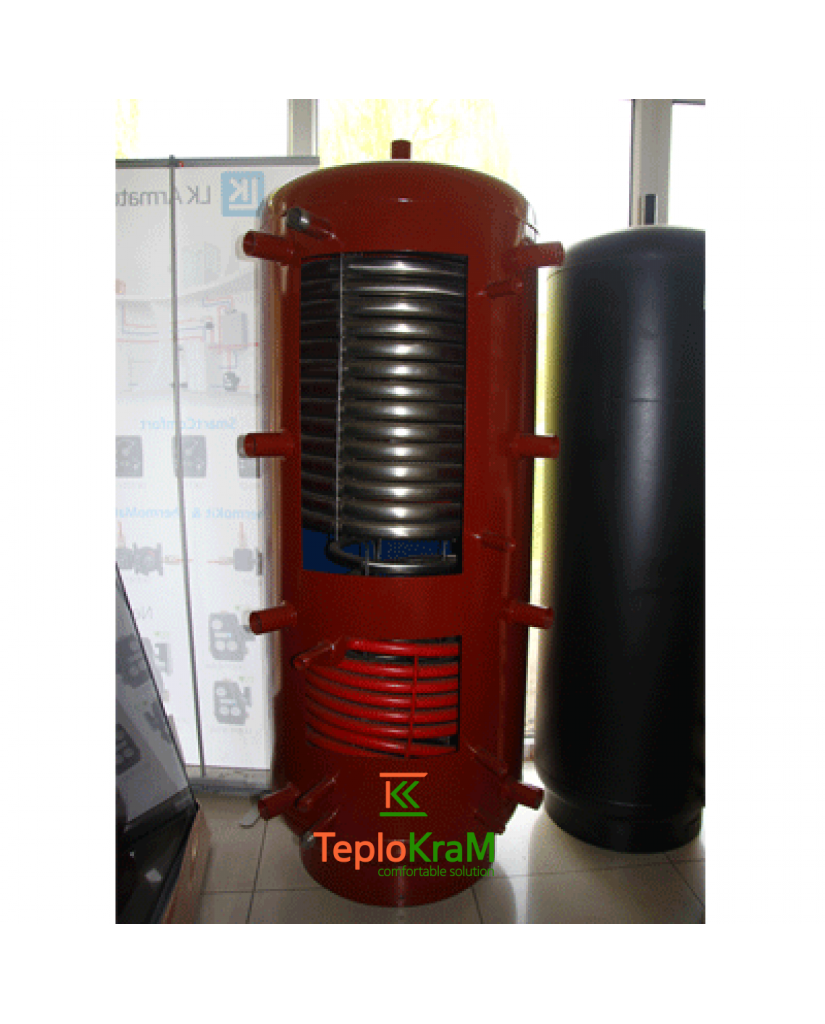 Акумулююча ємність Теплобак ВТА-1-СОЛАР ПЛЮС 500 л, ВТ 2,85/НТ 1,5 м², пінополіуретанова ізоляція