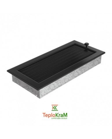Вентиляционная решетка Kratki 37CX 17x37 см, черная, с жалюзи