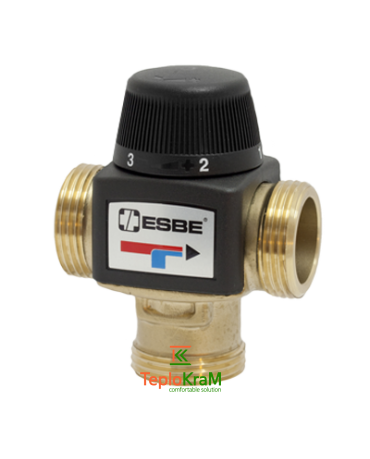 Термостатичний клапан ESBE VTA372, 30-70 °C, зовнішня різьба G 1", для теплої підлоги