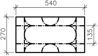 Сухой теплый пол Alfamix Basic 540х270/30 мм, под трубу 16 мм (шаг 135 мм), для укладки улиткой, 0,15 м²