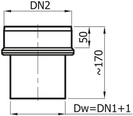 Редукція Darco RD Ø 160/130 чорна сталь 2 мм