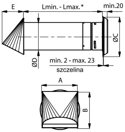 Проветриватель (приточная вентиляция) Darco NOGS Ø 150 мм (нержавеющая сталь)