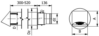 Воздухозаборник Darco ZNK для подогрева воздуха в камин/печь, Ø 150 мм