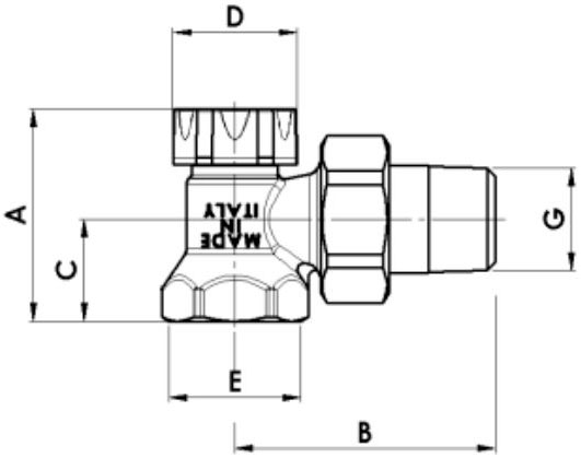 Кран радиаторный отсекающий Luxor DS 1122 угловой 1/2