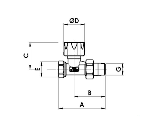 Термостатический клапан Luxor RD 201 G 1/2' проходной