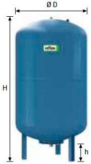 Гидроаккумулятор вертикальный Reflex DE 400 л, 10 бар
