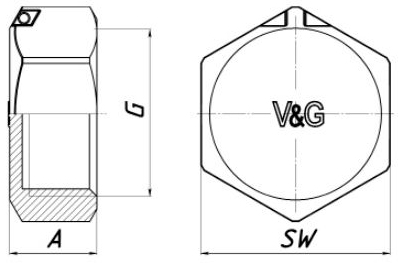 Заглушка V&G VALOGIN, В 1 1/2 (VG-207205)