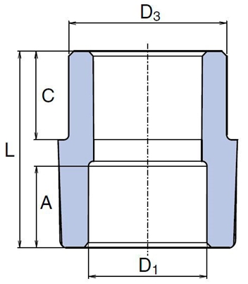 Муфта перехідна Wavin Ekoplastik внутрішня/зовнішня 40 x 32 мм