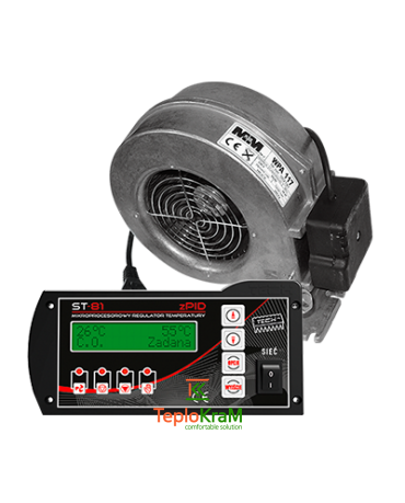 Контролер ля твердопаливних котлів TECH ST-81zPID + вентилятор WPA-117