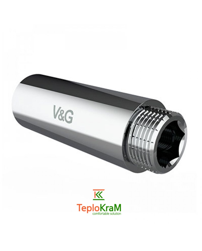 Удлинитель хромированный V&G VALOGIN, ВхН 3/4", 80 мм (VG-210122)