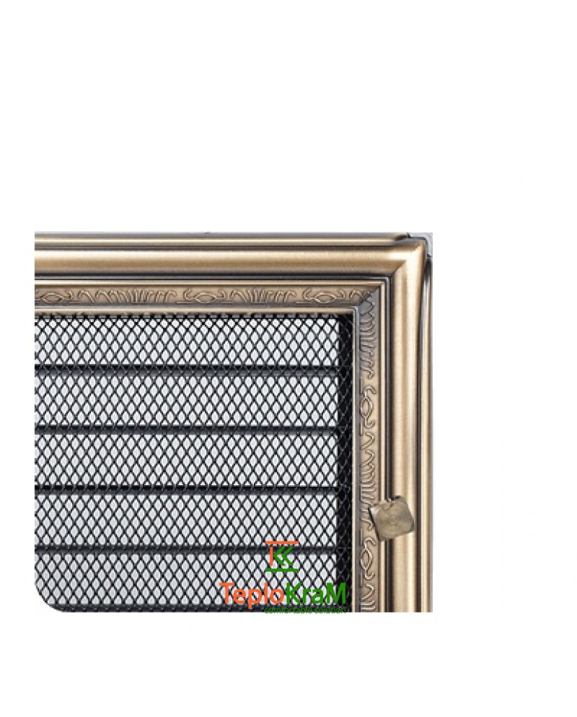 Вентиляционная решетка Kratki 37RX 17x37 см, рустикальная, с жалюзи
