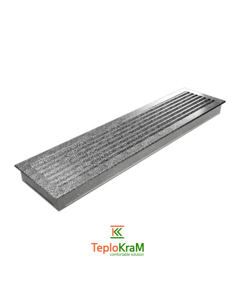 Вентиляционная решетка Kratki 70CS/FRESH 17x70 см, черно-серебряная