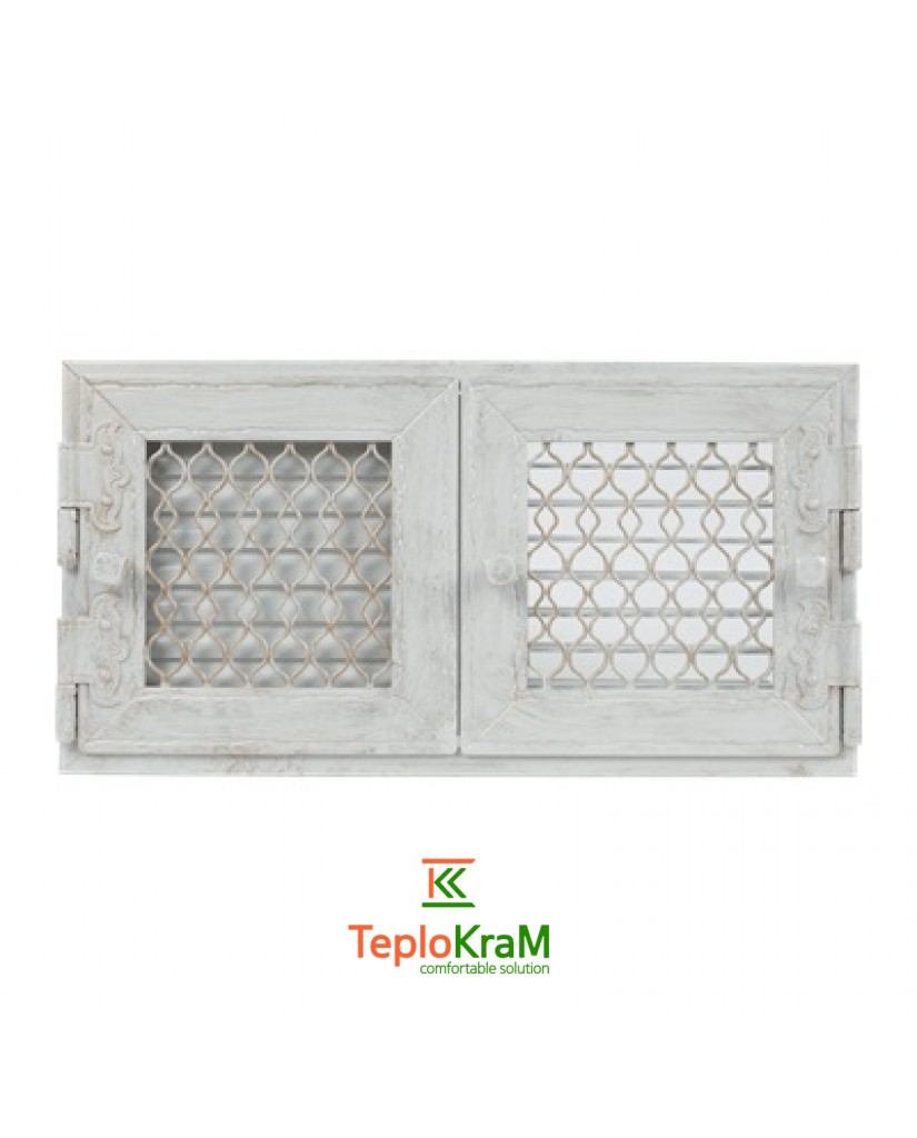 Вентиляционная решетка Kratki RETRO2/17/B/A 17 см, две дверцы, белая