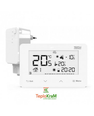 Бездрототвий програматор-термостат TECH ST-293 v2 з функцією Optimum Start (можливість підключення датчика зовнішньої температури)