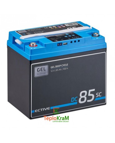 Акумулятор гелевий ECTIVE DC 85SC GEL 12 В, 85 А/год із ШІМ-зарядним пристроєм і РК-дисплеєм