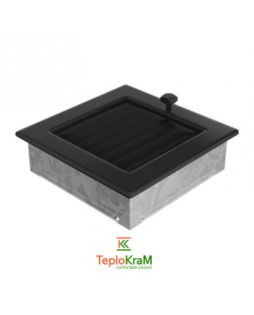 Вентиляционная решетка Kratki 17CX 17x17 см, черная, с жалюзи