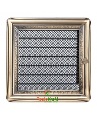 Вентиляционная решетка Kratki 17RX 17x17 см, рустикальная, с жалюзи