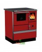 Печь с варочной поверхностью и духовкой Alfa-Plam ALFA 70 DOMINANT, 6,5 кВт, красная, левое подключение дымохода