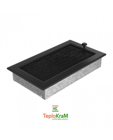 Вентиляционная решетка Kratki 30CX 17x30 см, черная, с жалюзи