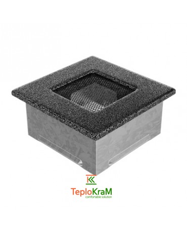 Вентиляционная решетка Kratki 11CS 11x11 см, черно-серебряная