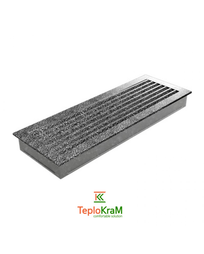 Вентиляционная решетка Kratki 49CS/FRESH 17x49 см, черно-серебряная