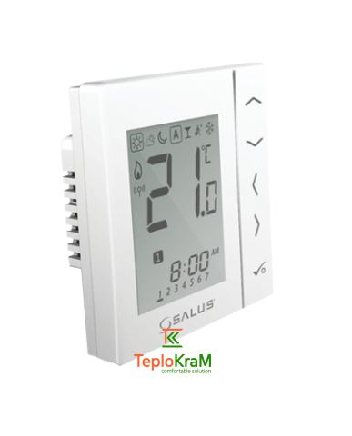 Безпровідний кімнатний термостат з цифровою індикацією 4 в 1, Salus VS10WRF, білий