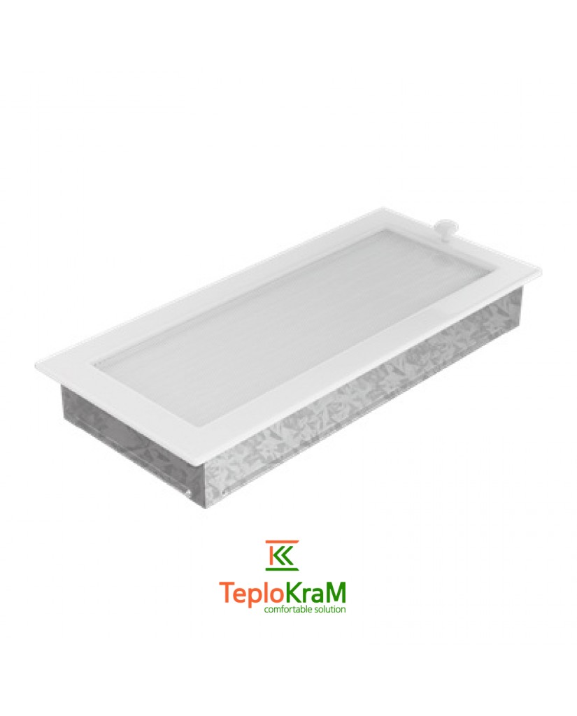 Вентиляционная решетка Kratki 37BX 17x37 см, белая, с жалюзи