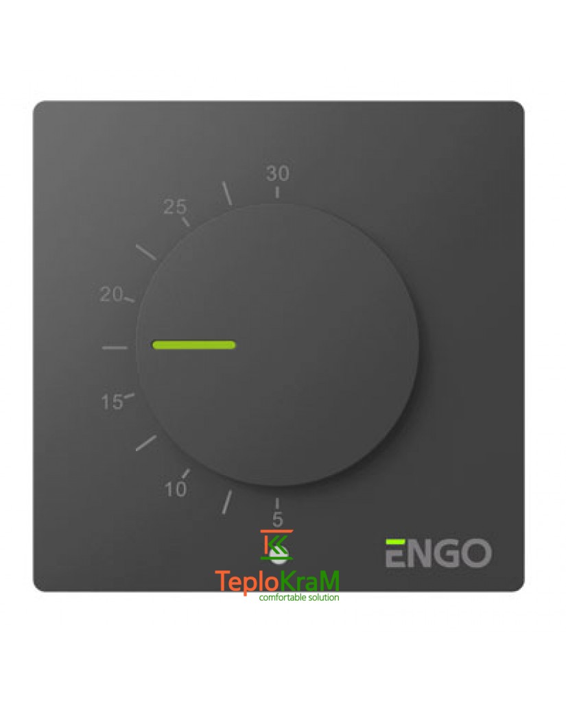 Дротовий механічний термостат ENGO ESIMPLE230B, 230 В (чорний)