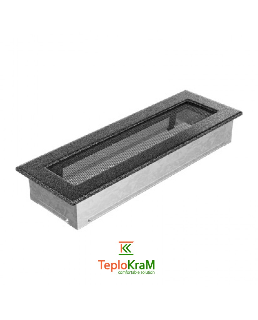 Вентиляционная решетка Kratki 32CS 11x32 см, черно-серебряная