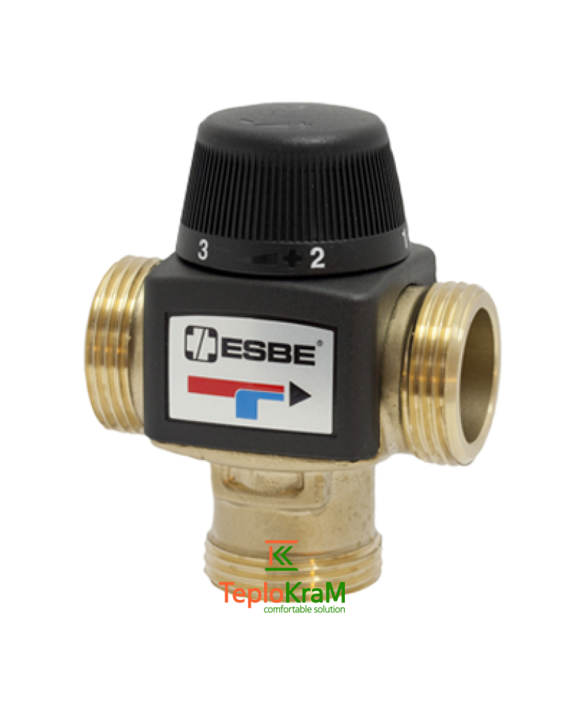 Термостатичний клапан ESBE VTA372, 30-70 °C, зовнішня різьба G 1", для теплої підлоги