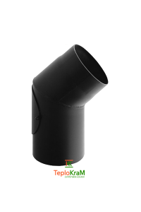 Коліно з ревізією Darco 45° на димохід Ø 120 чорна сталь 2 мм