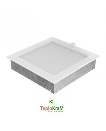 Вентиляционная решетка Kratki 22BX 22x22 см, белая, с жалюзи
