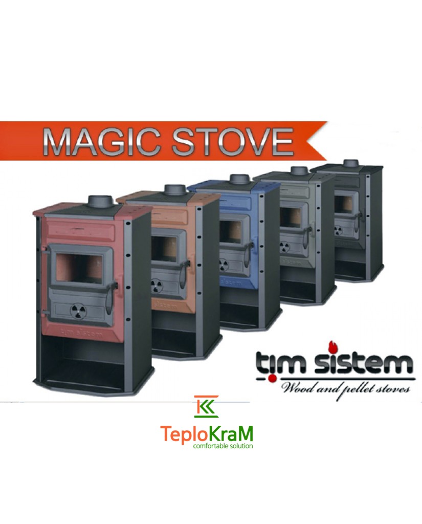 Піч TimSistem Magic Stove black 10 кВт верхнє підключення димоходу