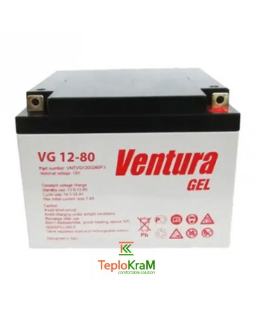 Акумулятор гелевий Ventura VG 12-80 GEL 12 В, 80 А/год