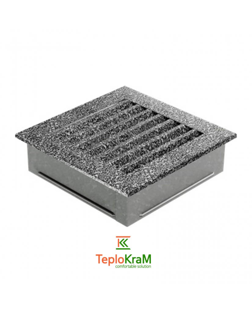 Вентиляционная решетка Kratki 17CS/FRESH 17x17 см, черно-серебряная