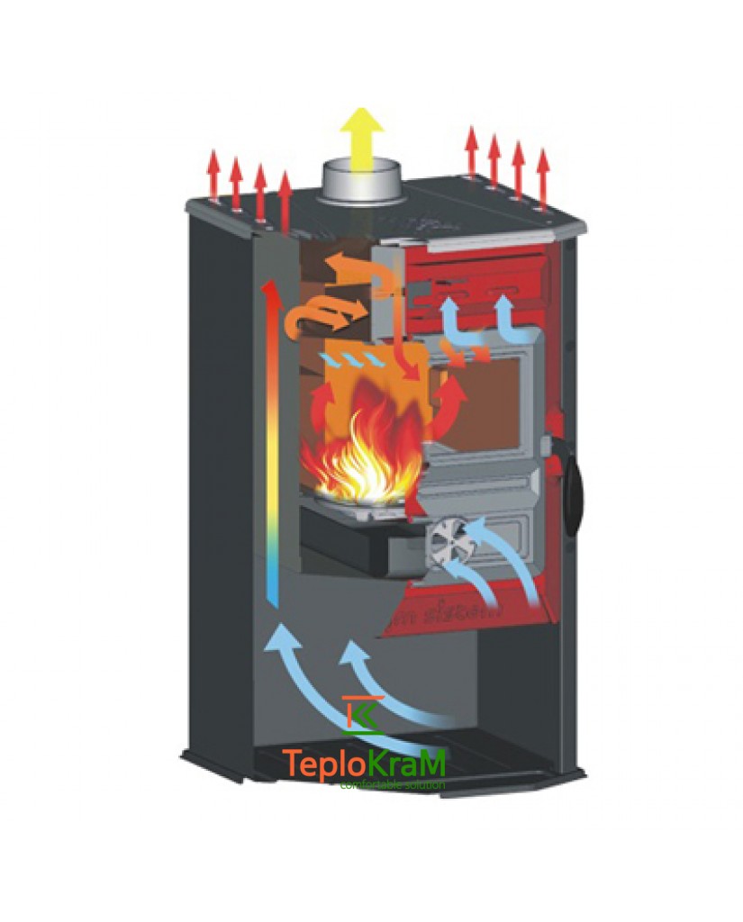 Печь TimSistem Magic Stove black 10 кВт верхнее подключение дымохода
