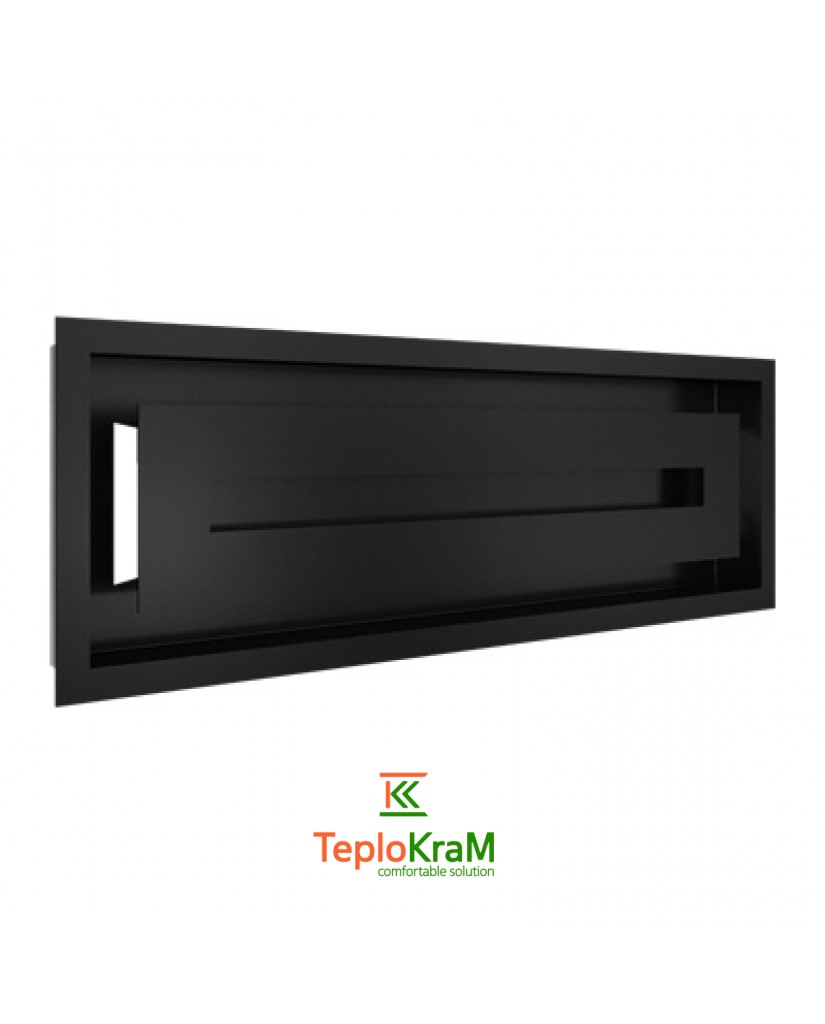 Вентиляционная решетка Kratki 49C/WIND 17x49 см, черная