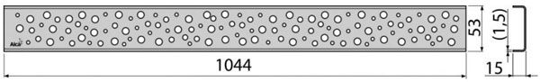 Водостічна решітка Alcaplast BUBLE-1050L, нержавіюча сталь (глянц.)