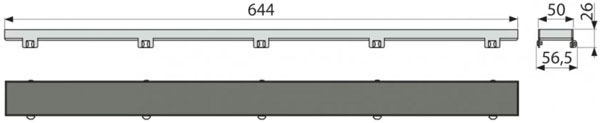 Водостічна решітка Alcaplast FLOOR-650, під кладку плитки