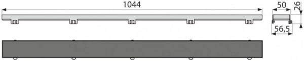 Водостічна решітка Alcaplast FLOOR-1050, під кладку плитки