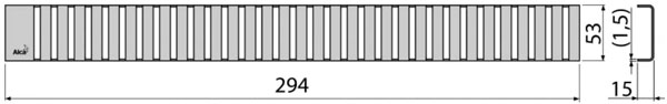 Водостічна решітка Alcaplast LINE-300M, нержавіюча сталь (мат.)