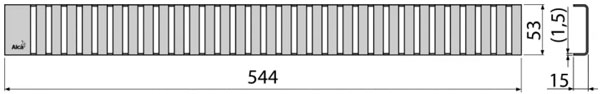 Водостічна решітка Alcaplast LINE-550L, нержавіюча сталь (глянц.)