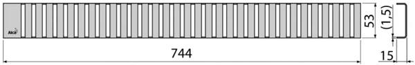 Водосточная решетка Alcaplast LINE-750M, нержавеющая сталь (мат.)