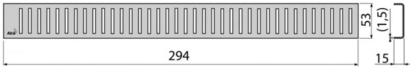 Водосточная решетка Alcaplast PURE-300M, нержавеющая сталь (мат.)
