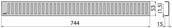 Водосточная решетка Alcaplast PURE-750L, нержавеющая сталь (глянец.)